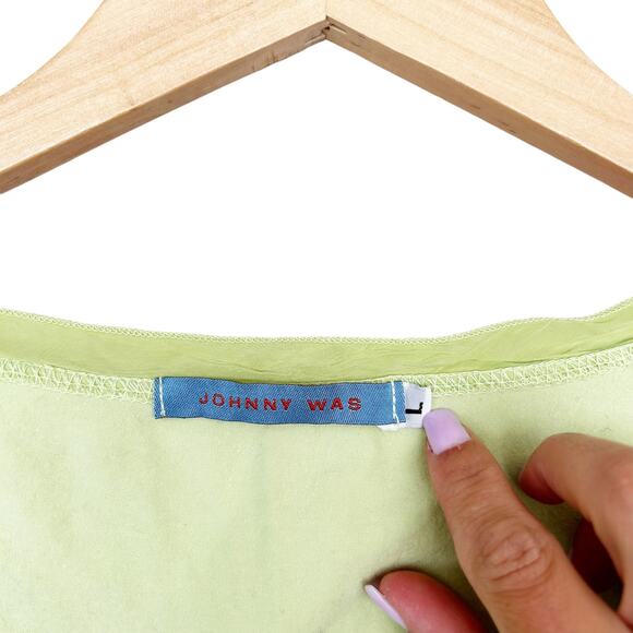 Johnny Was Green Tank Top Sz L - Picture 2 of 5